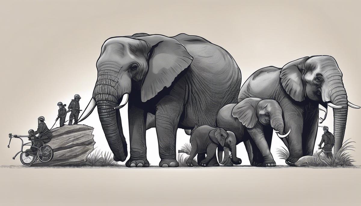 Illustration of a team evolving along with a growing product, symbolizing the importance of adaptation and evolution.